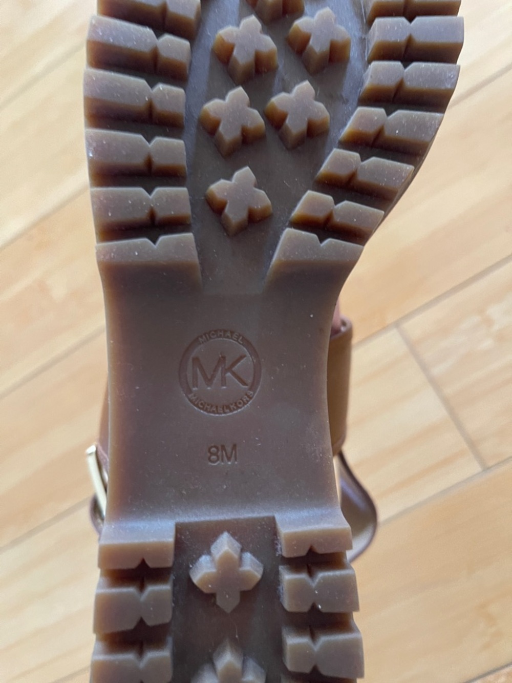 Women Michael Kors Brown Leather Double-Strap Slingback Platform Shoes Sandals 8 - Picture 11 of 11